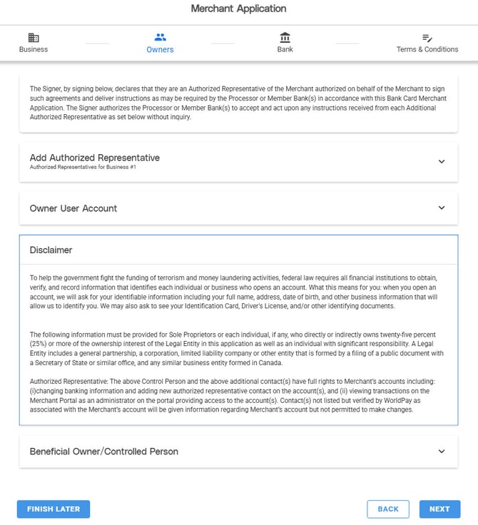 Merchant Application 1